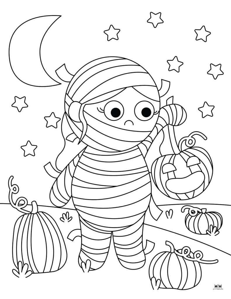 Mummy coloring pages templates