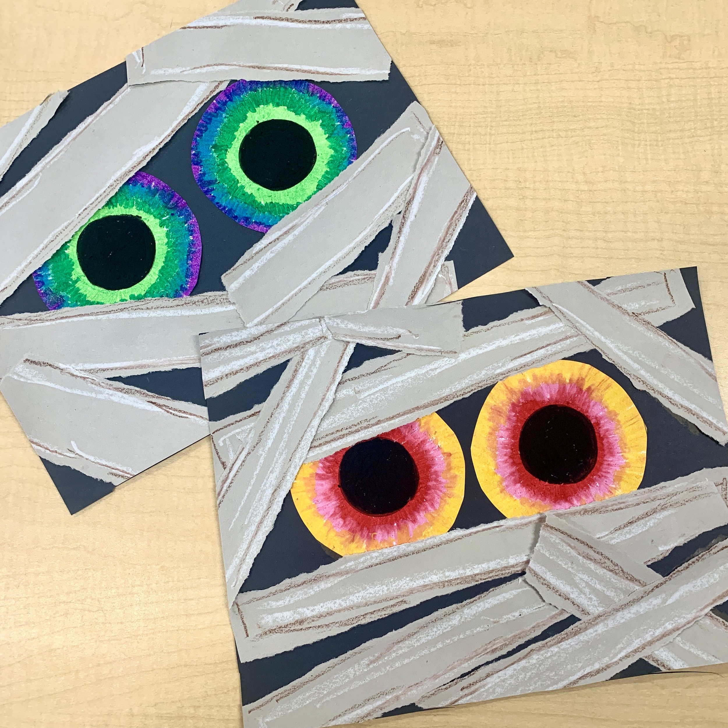 Mummy eyes halloween art project â mme marissa