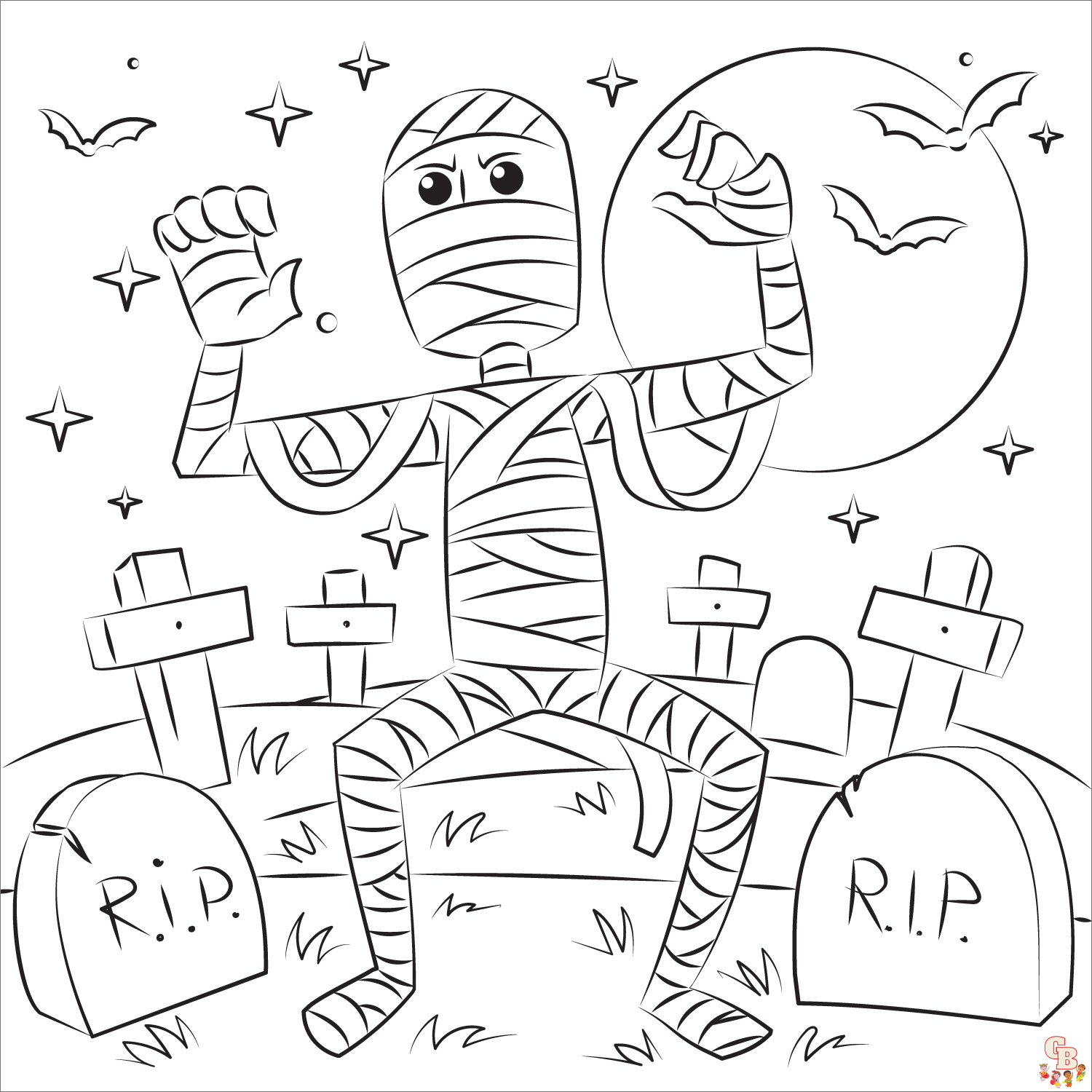 Mummy coloring pages for kids