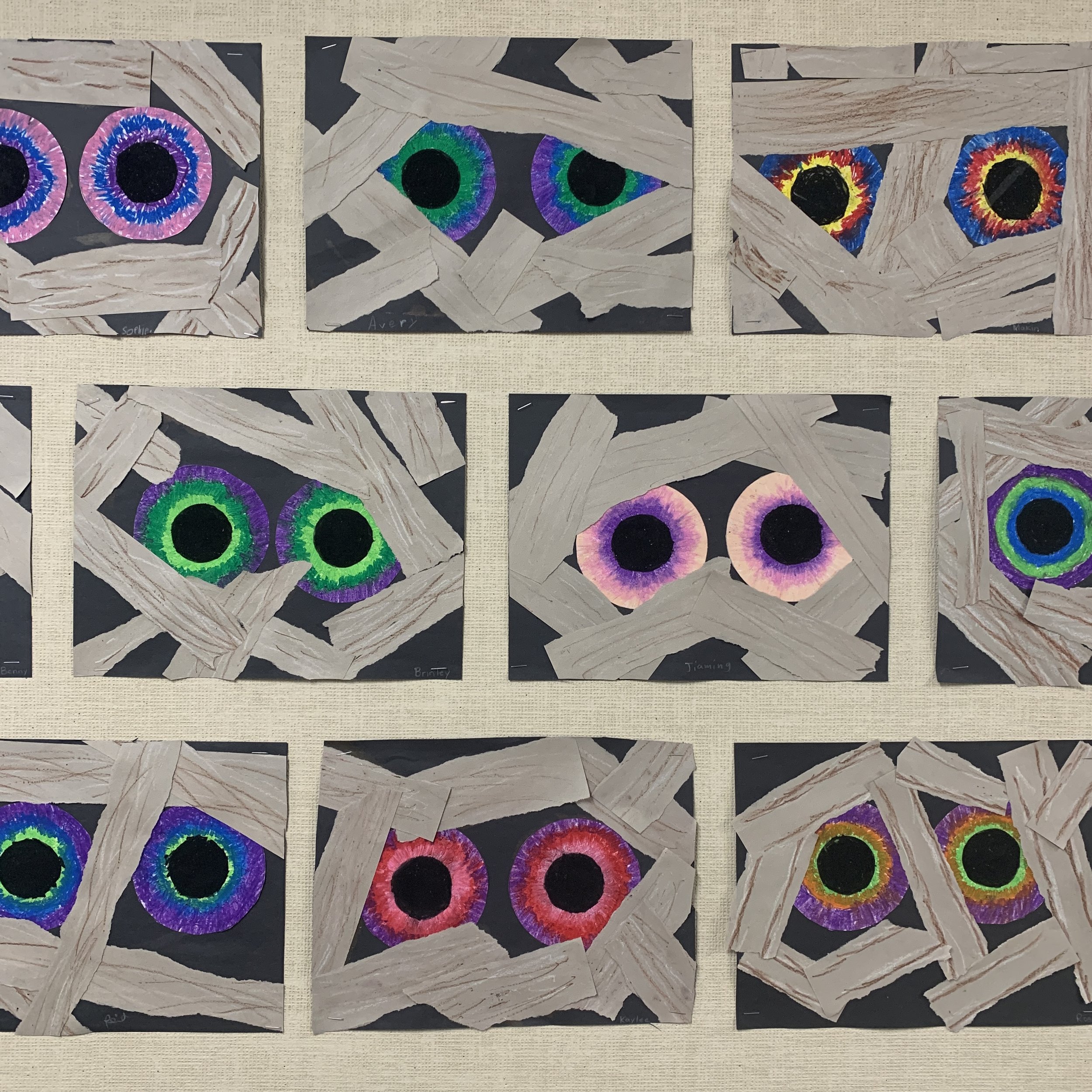 Mummy eyes halloween art project â mme marissa