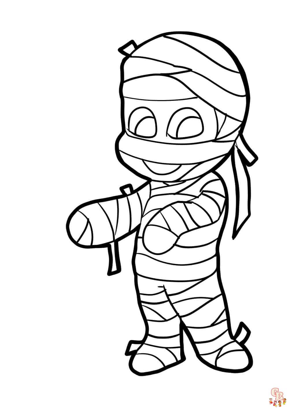 Mummy coloring pages for kids