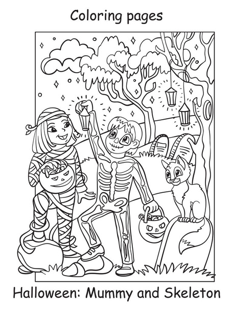 Halloween coloring book free stock vectors