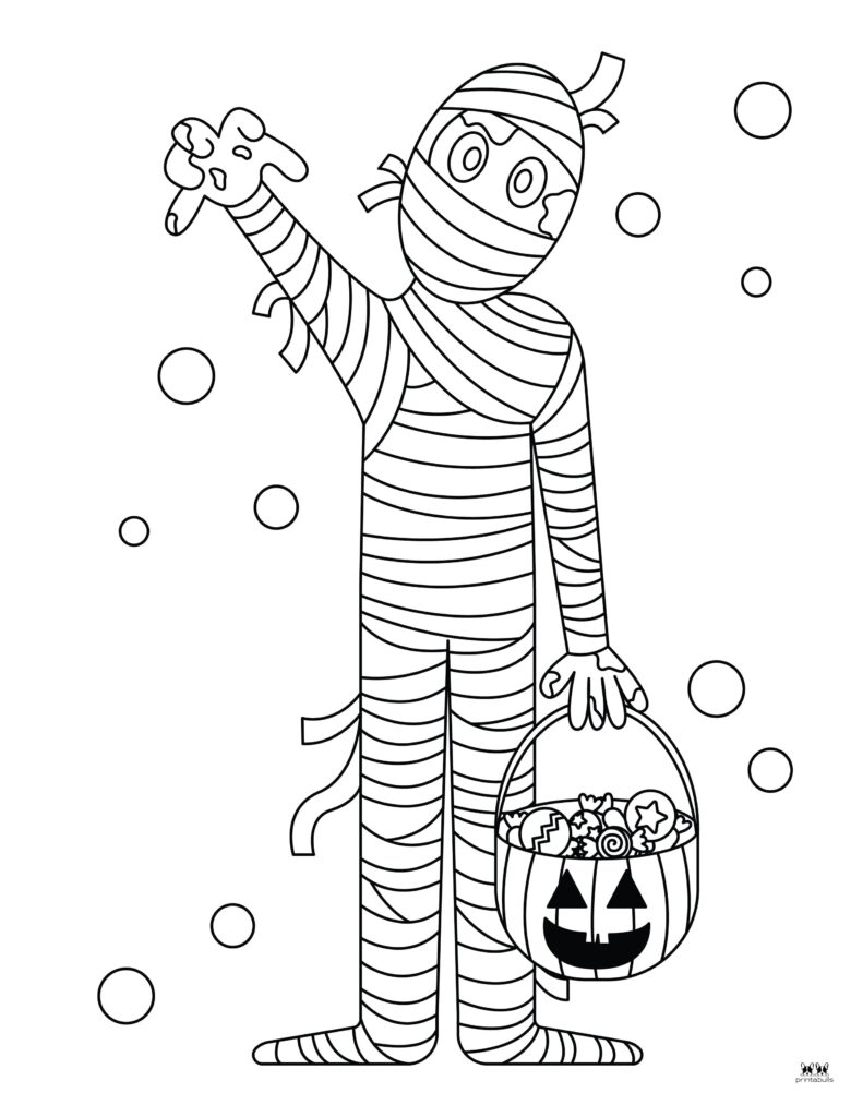 Mummy coloring pages templates