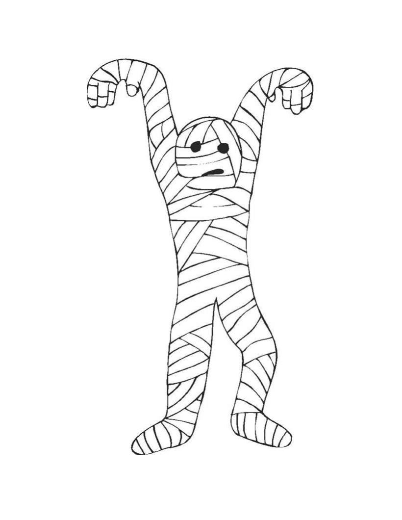 Free printable mummy coloring pages for kids