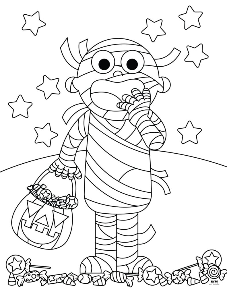 Mummy coloring pages templates