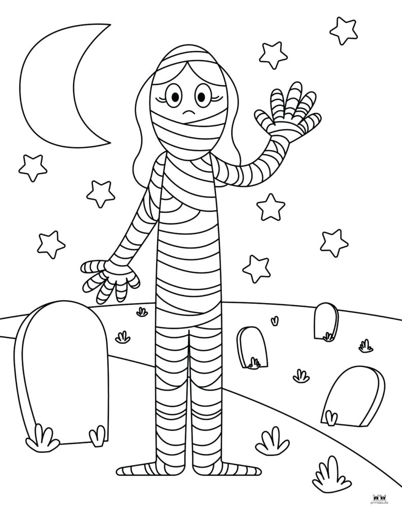 Mummy coloring pages templates