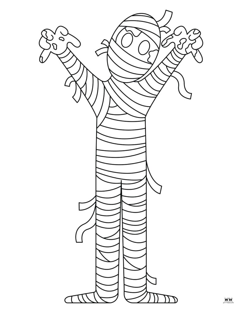 Mummy coloring pages templates