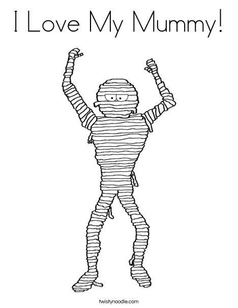 I love my mummy coloring page