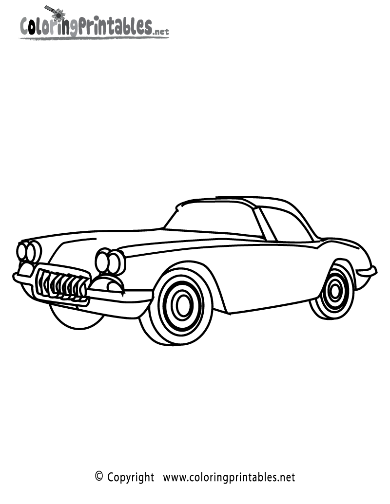 Muscle car coloring page