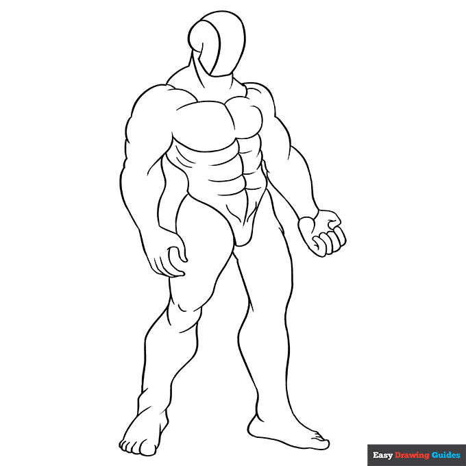 Muscles coloring page easy drawing guides