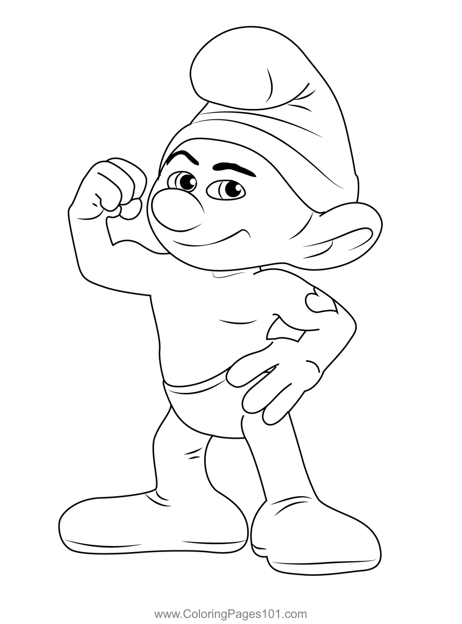 Hefty showing muscle coloring page for kids