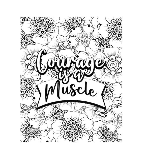 Premium vector motivational quotes coloring pages design inspirational words coloring book pages design