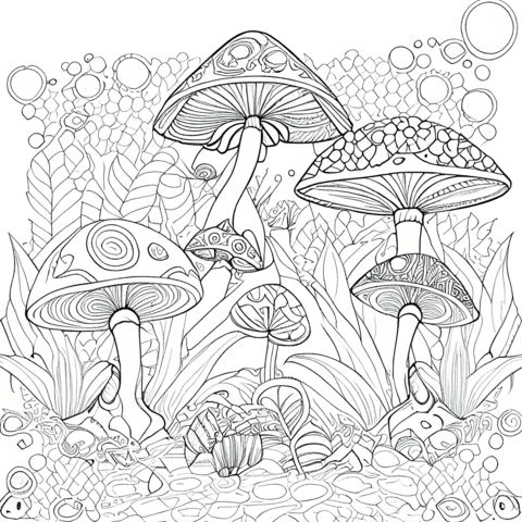 Mushrooms coloring page free printable coloring pages