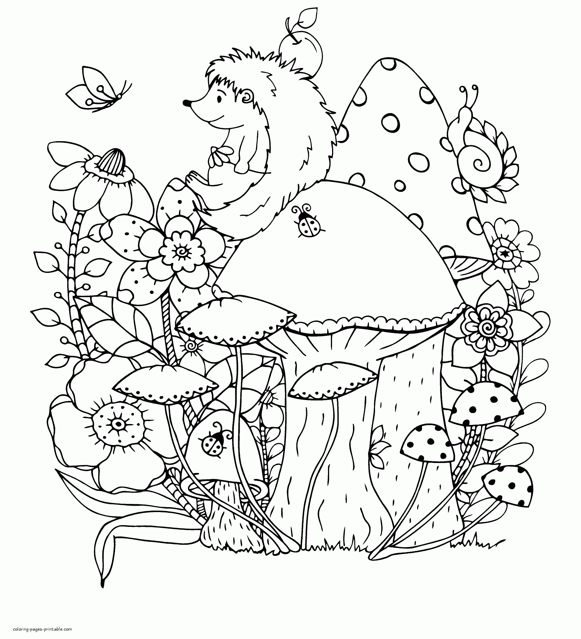 Coloring pages mushroom coloring pages for adult