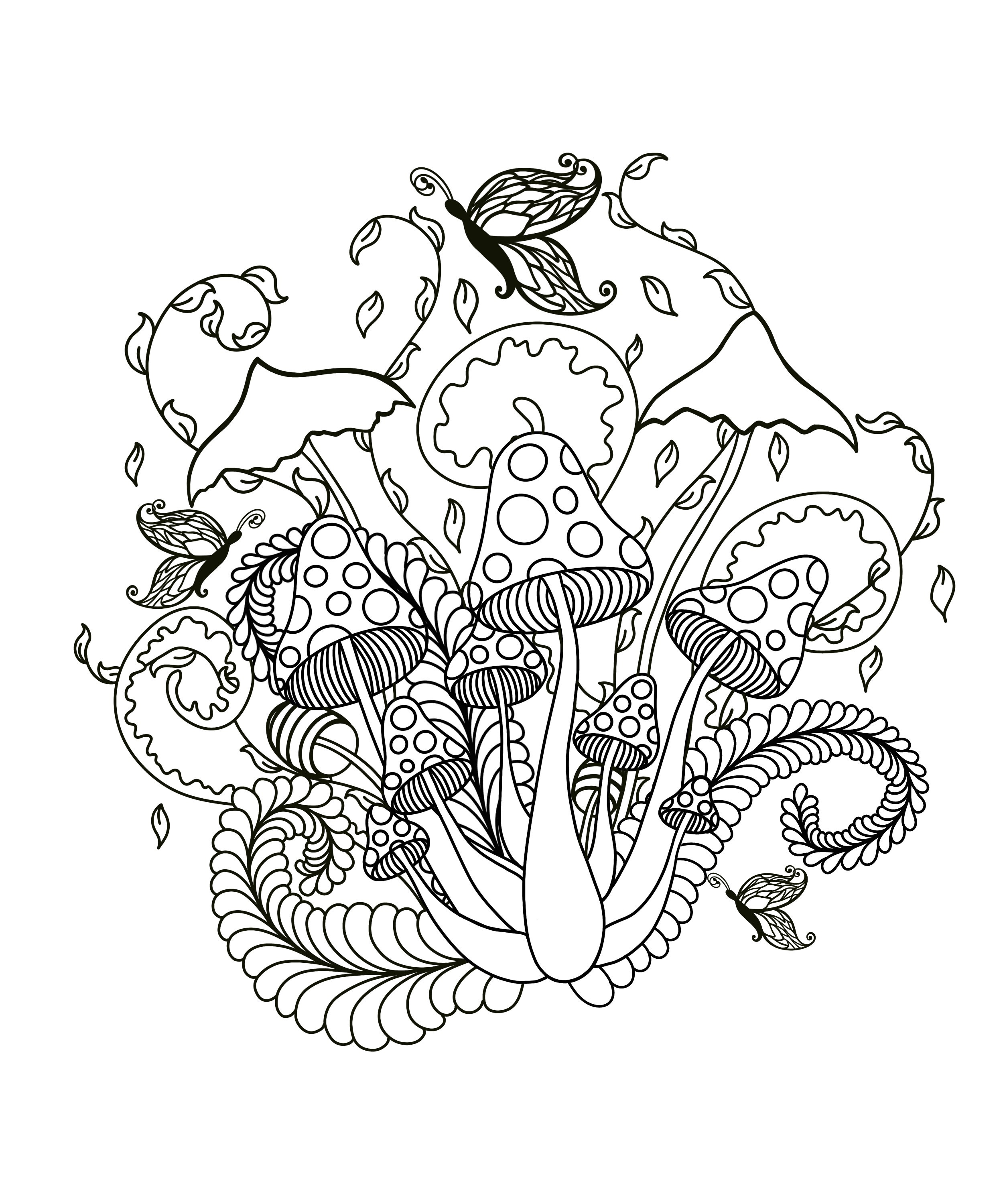 Mushroom coloring page printable mushroom coloring page download png pdf jpg