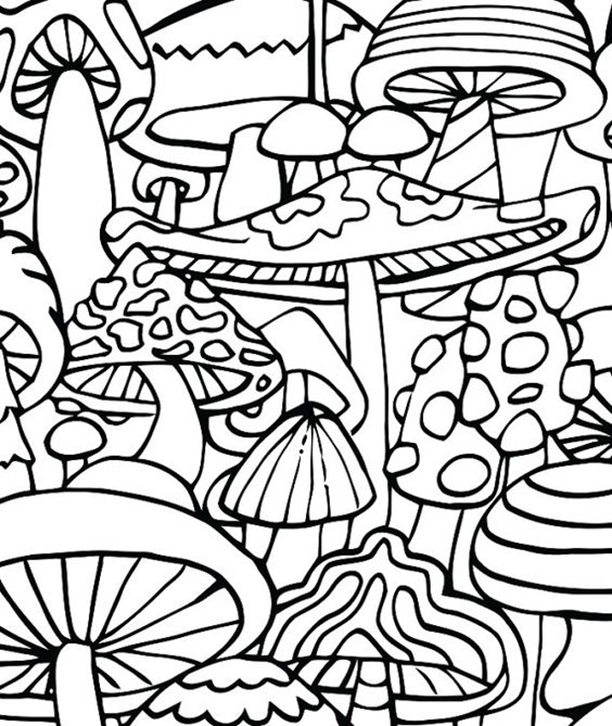 Mushroom coloring pages