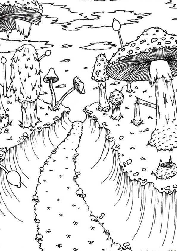 Coloring pages free printable mushroom coloring pages