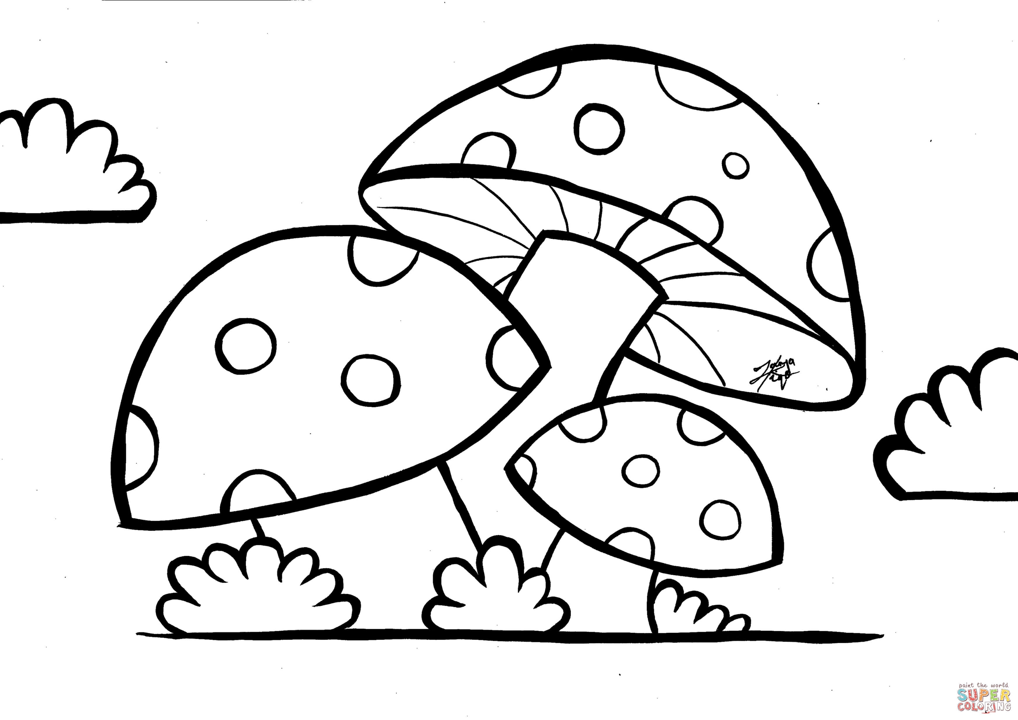 Mushroom coloring page free printable coloring pages