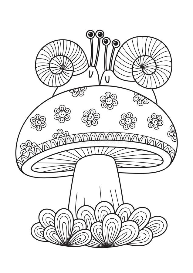 Adult coloring mushroom stock illustrations â adult coloring mushroom stock illustrations vectors clipart