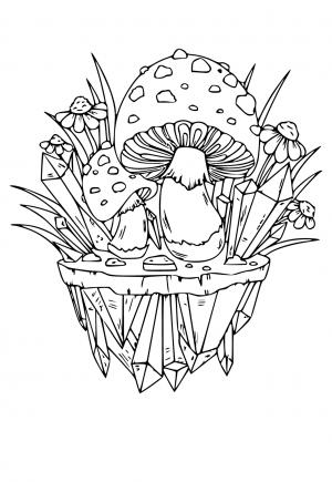 Free printable mushroom coloring pages for adults and kids