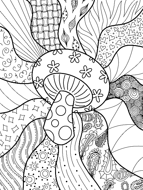 Mushroom coloring pages printable for free download