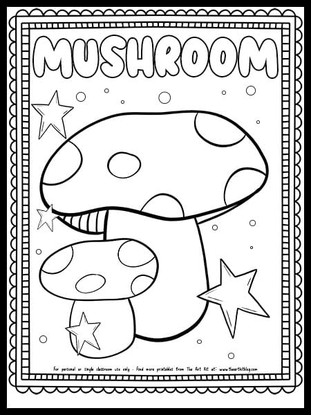 Free printable mushroom coloring page â the art kit