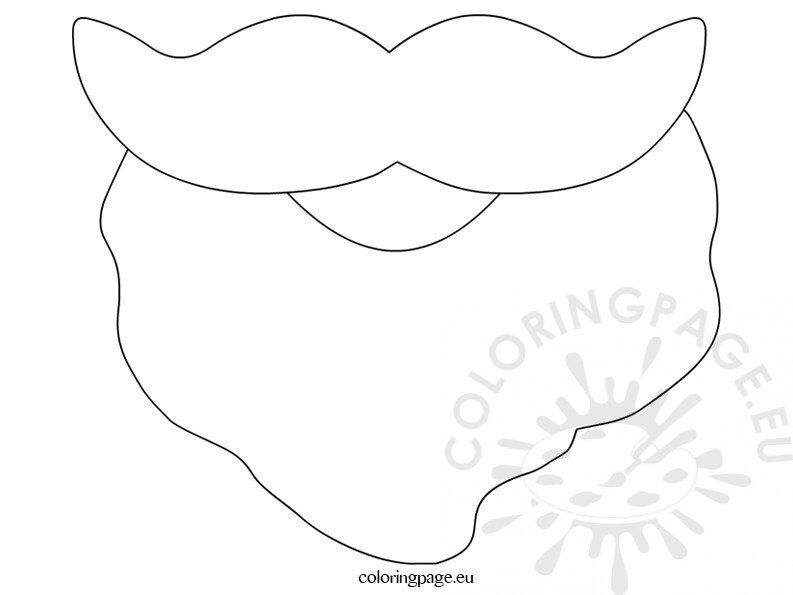 Santa beard template printable coloring page