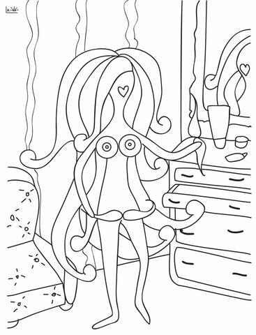 Lady with mustache coloring page free printable coloring pages