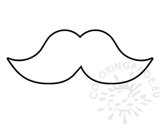 Mustache santa claus template coloring page