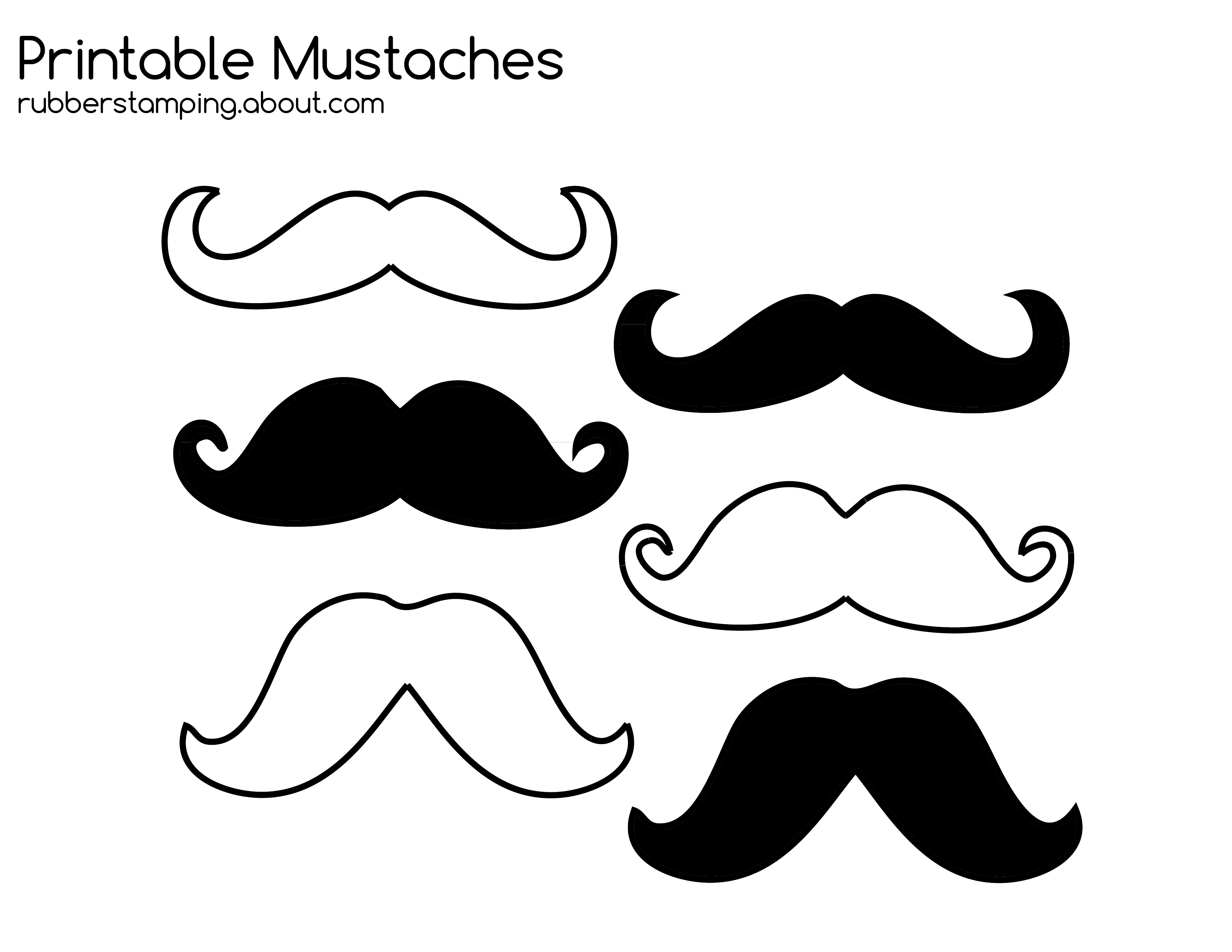 Printable mustache clipart