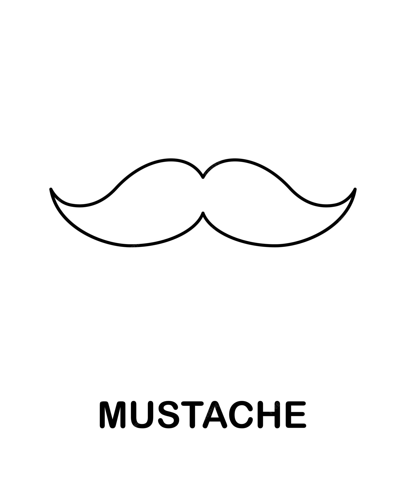 Premium vector coloring page with mustache for kids