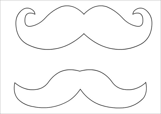 Mustache s and colouring pages