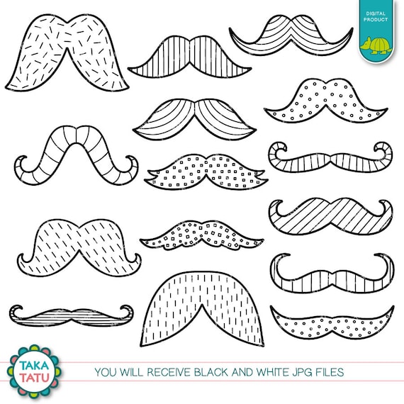 Mustache doodles clipart mustache printable digital mustache hipster clipart hipster mustache digital stamp mustache stamps