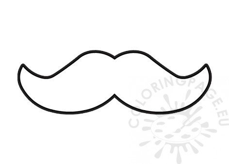 Fathers day mustache template coloring page