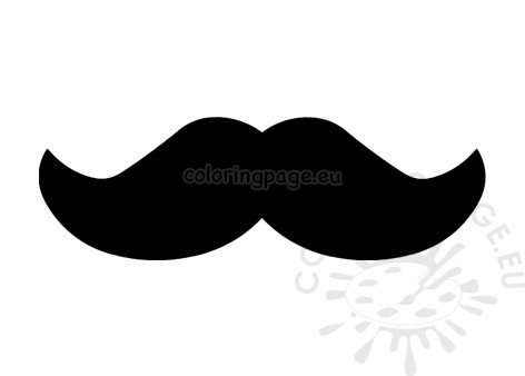 Black mustache vector printable coloring page