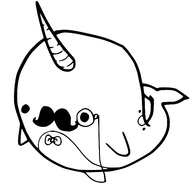 Narwhal coloring pages printable for free download