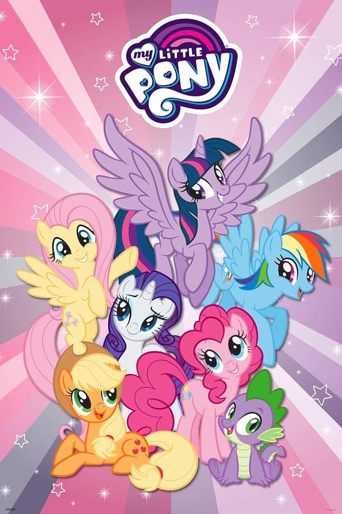 My little pony group cute kids room animated rtoon series cool wall decor art print poster x home