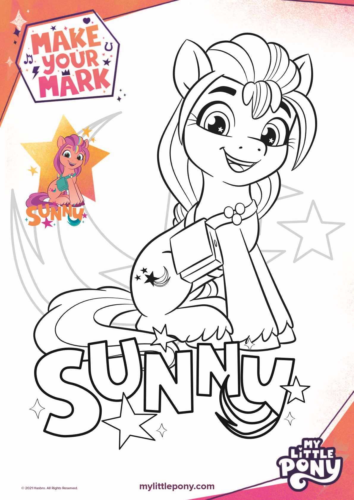 Free printable my little pony sunny coloring page