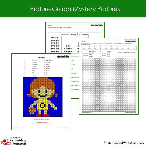 Nd grade picture graph mystery pictures coloring worksheets