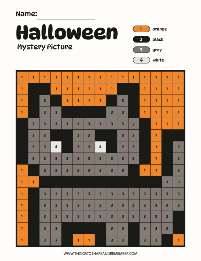 Halloween mystery color by number pages share remember celebrating child home