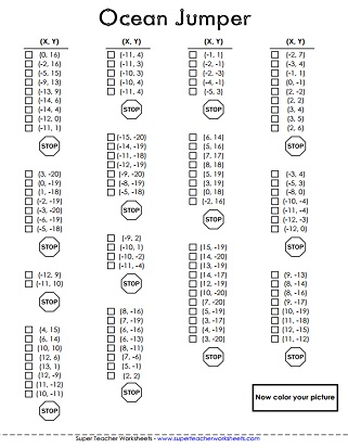 Mystery graph picture worksheets