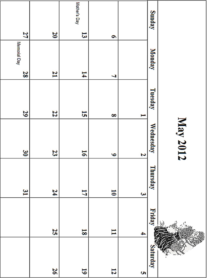 Coloring calendar grid may