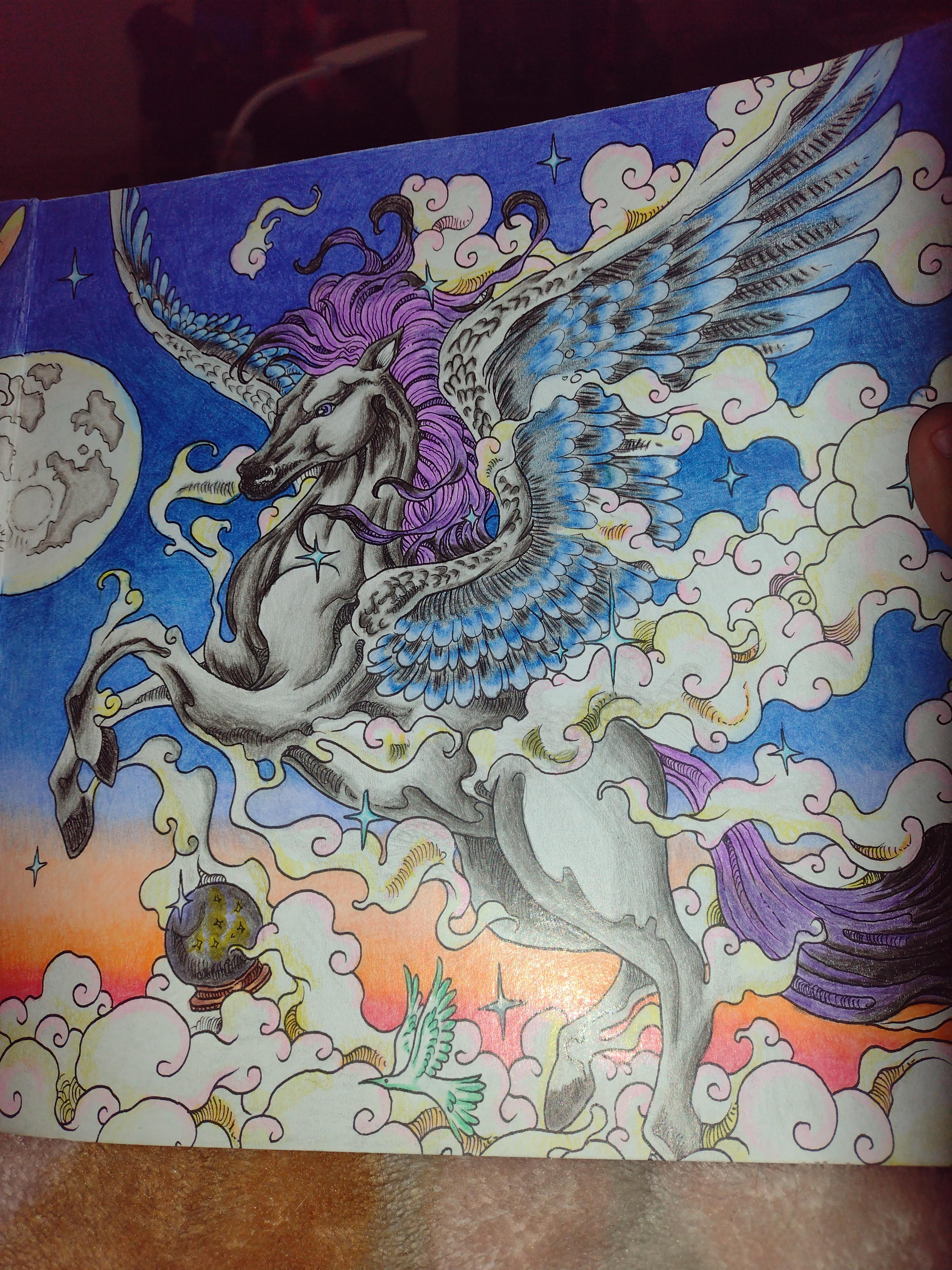 Mythomorphia pegasus coloring pages by kerby rosanes done with castle art coloring pencils rcoloring