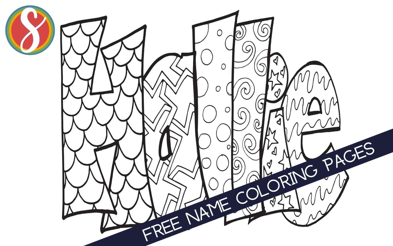 Free name coloring pages â stevie doodles