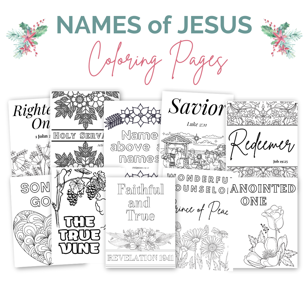 Names of jesus coloring pages â flourishing today shop