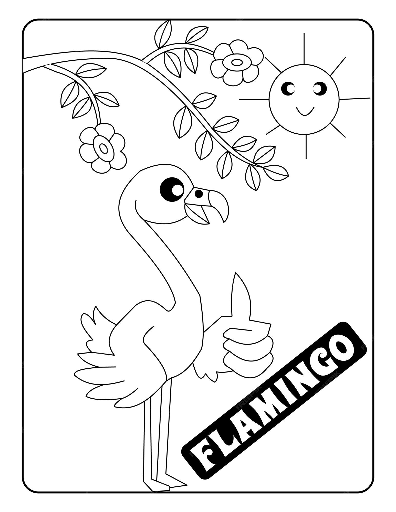 Premium vector bird with name coloring pages print ready