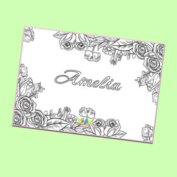 Custom name coloring page