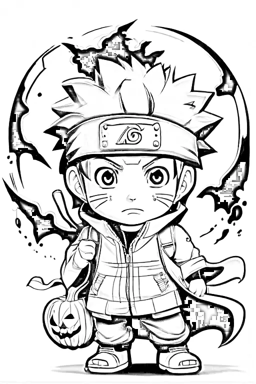 Naruto halloween pumkin coloring pages