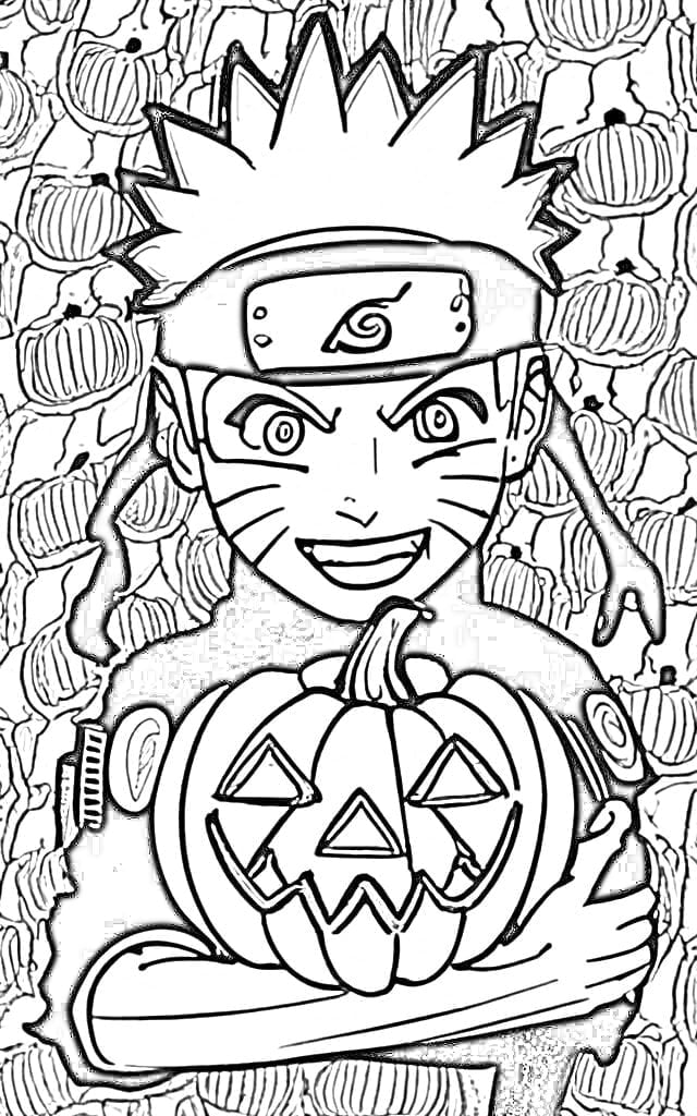 Naruto halloween pumkin coloring pages