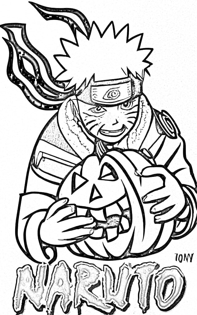 Naruto halloween pumkin coloring pages